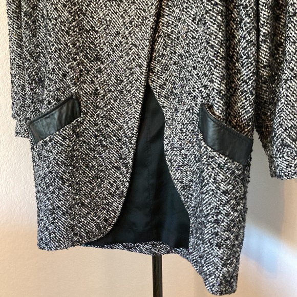 Vintage 80-90’s Wool Leather Coat Size M - Picture 7 of 14